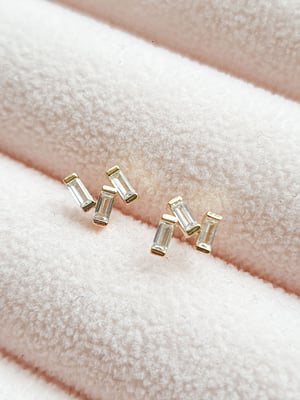 Kolczyki z cyrkoniami Baguette Trio-7