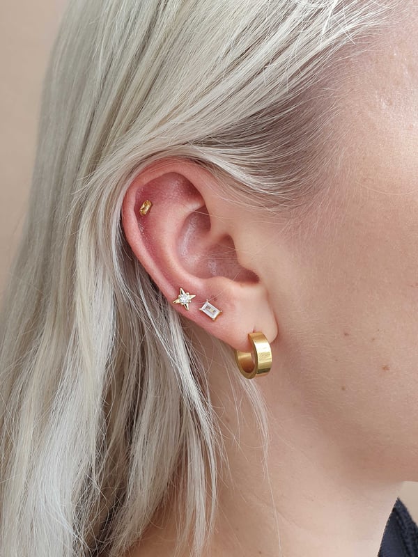 Kolczyki z cyrkoniami baguette