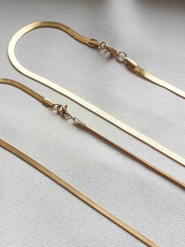 Pozłacany łańcuszek żmijka Snake 55 cm