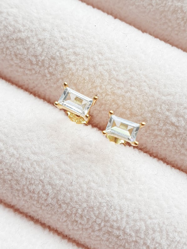 Kolczyki z cyrkoniami baguette