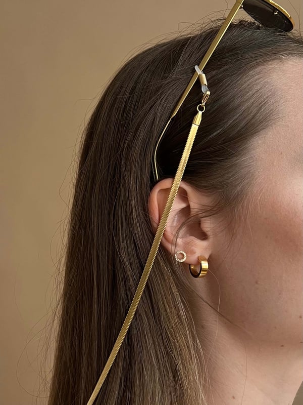 Pozłacany łańcuszek do okularów żmijka