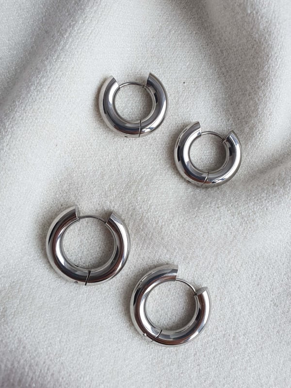 Srebrne kolczyki Bold Hoop XL