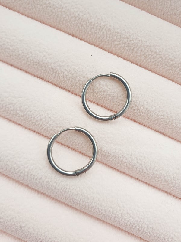 Srebrne kolczyki koła Simple 15 mm