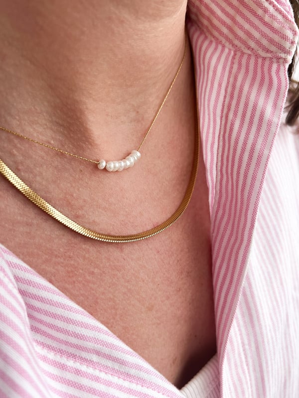 Wodoodporny naszyjnik z perełkami