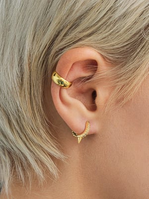 Kolczyki Kółka Huggies Spike z jasnymi cyrkoniami