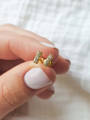 Kolczyki sztyfty Micro Line z cyrkoniami-2