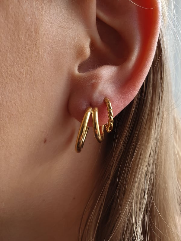 Pozłacane kolczyki koła Braid Hoop