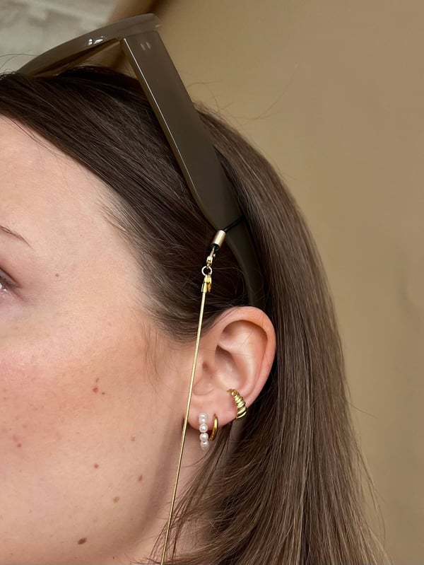 Pozłacany łańcuszek do okularów mini żmijka