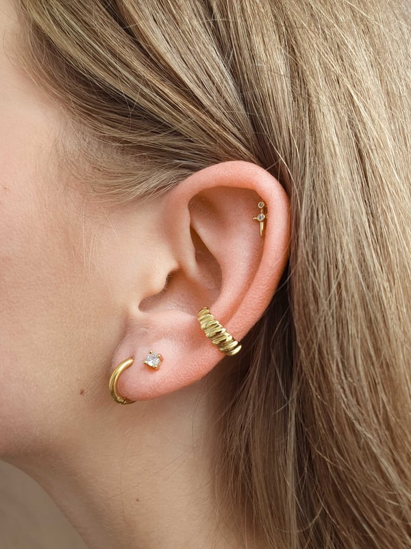 Złote kolczyki z mini cyrkoniami