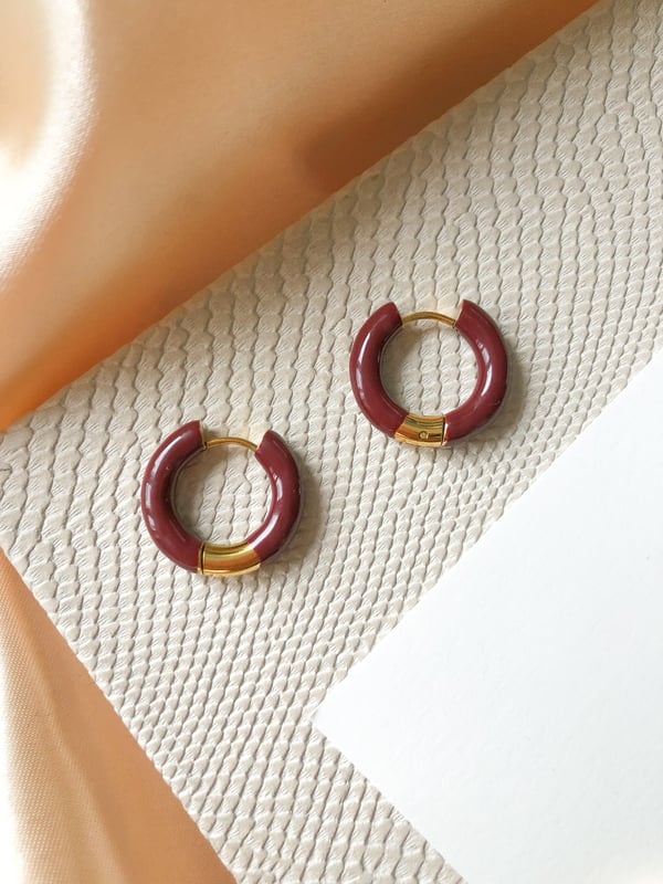 Modne kolczyki koła Bold Hoop Wine