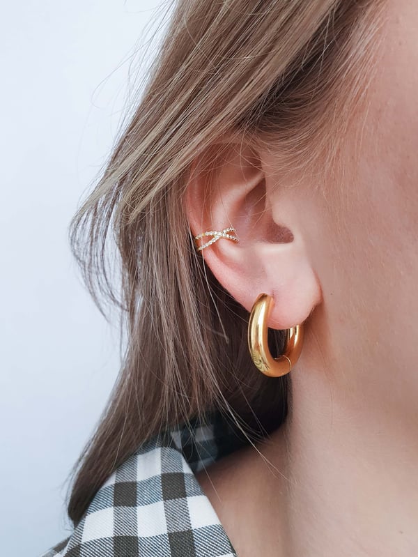 Kolczyki pozłacane Bold Hoop XL