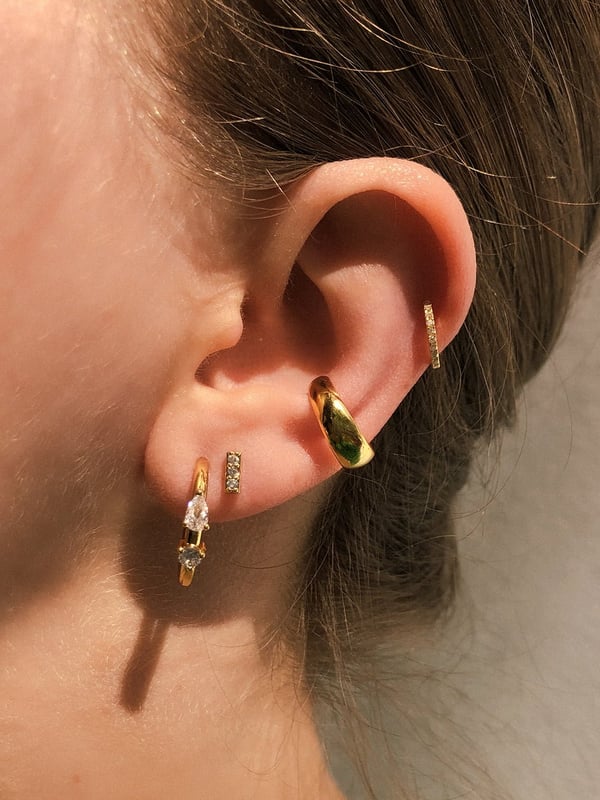 Pozłacane kolczyki z cyrkoniami Glow Hoop