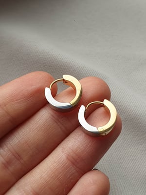 Kolczyki koła Basic Hoop złoto-srebrne-7