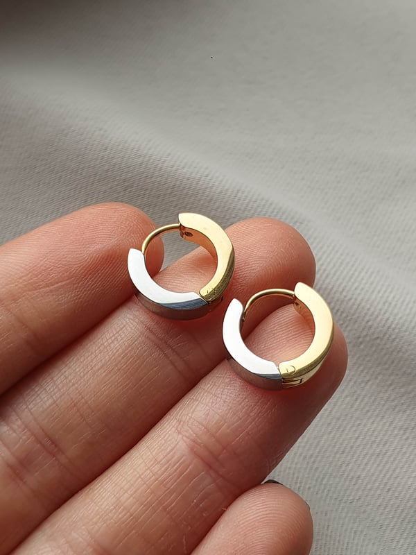 Kolczyki koła Basic Hoop złoto-srebrne