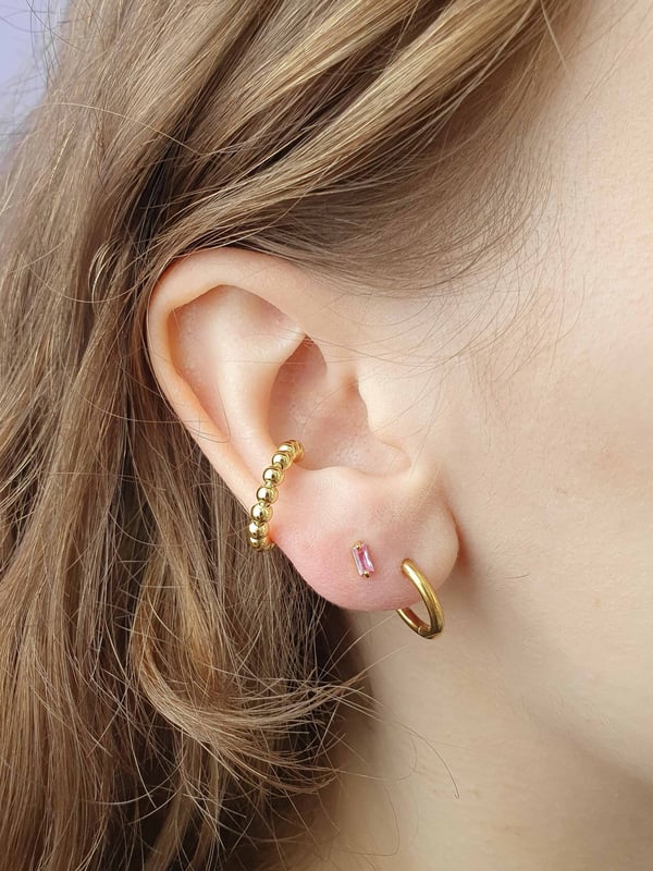 Delikatne kolczyki z Kwarcem Truskawkowym