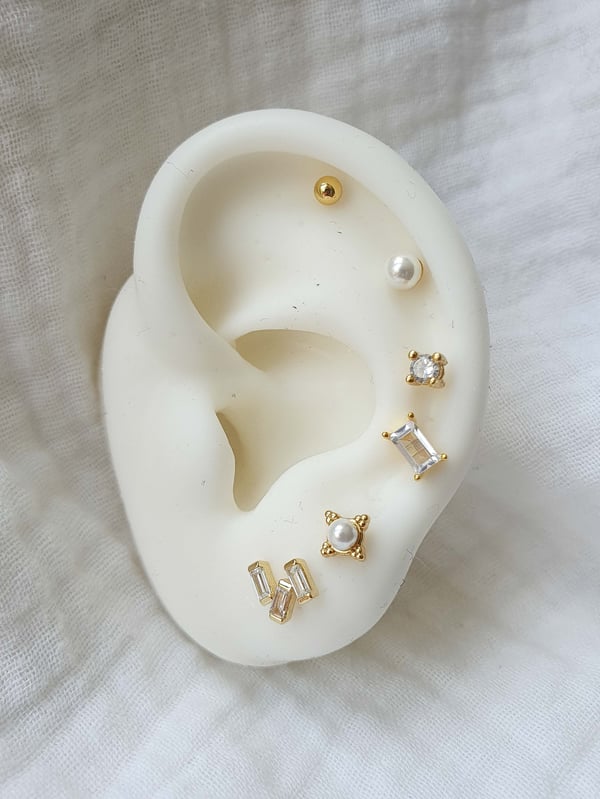 Kolczyki z cyrkoniami baguette