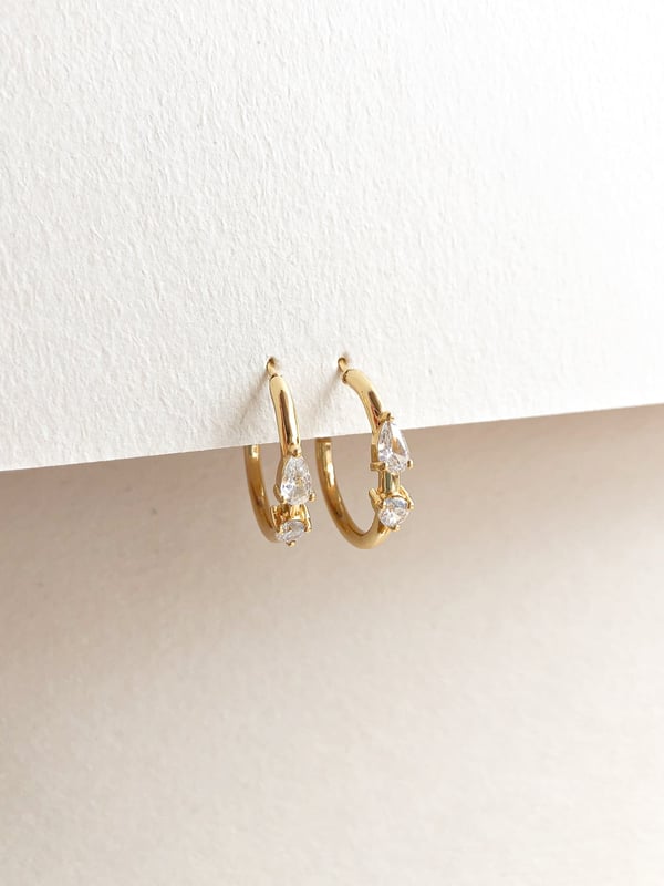 Pozłacane kolczyki z cyrkoniami Glow Hoop