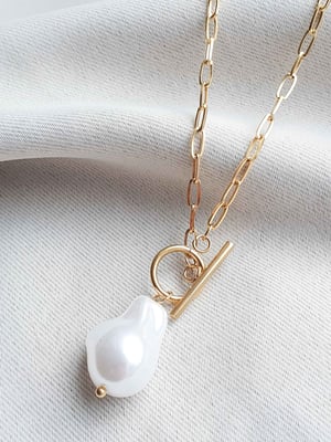 Łańcuszek z nieregularną perłą-2