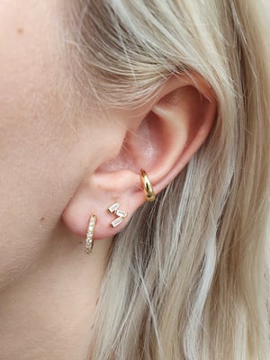 Kolczyki z cyrkoniami Baguette Trio-4