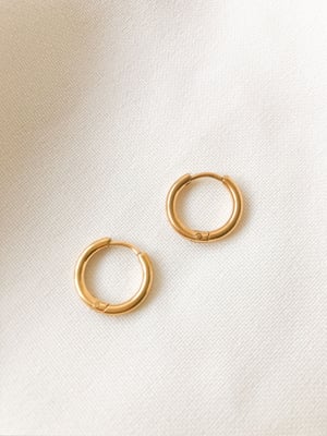 Pozłacane kolczyki koła Simple 10 mm