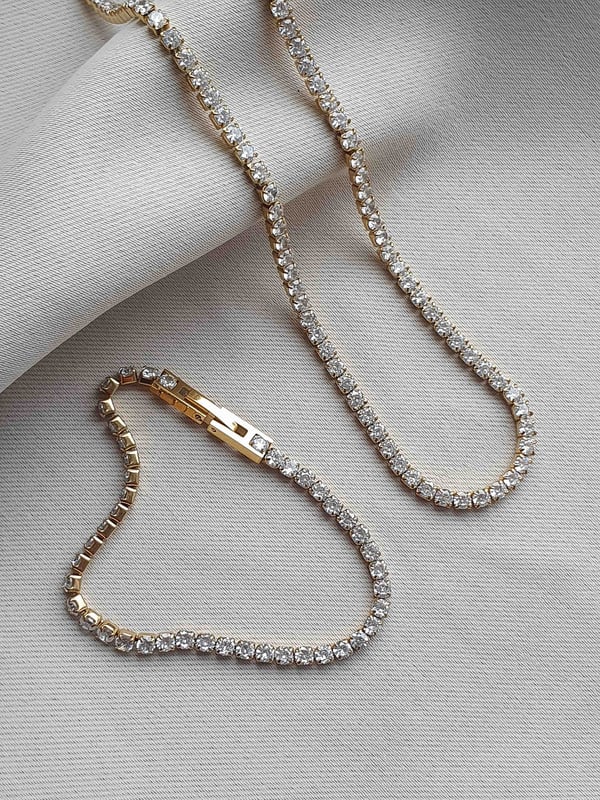 Klasyczna pozłacana bransoletka tenisowa