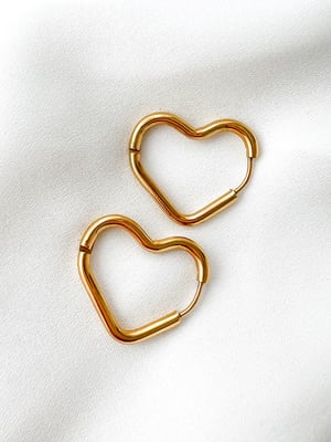 Pozłacane wodoodporne kolczyki serca