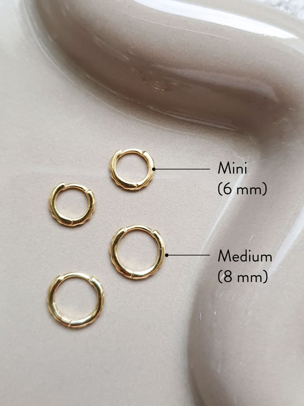 Pozłacany kolczyk huggies Glow 6 mm - 1 szt.