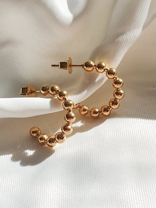 Kolczyki Pozłacane Bubble Hoop