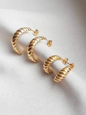 Pozłacane kolczyki koła Classic Hoop Spiral XL-5