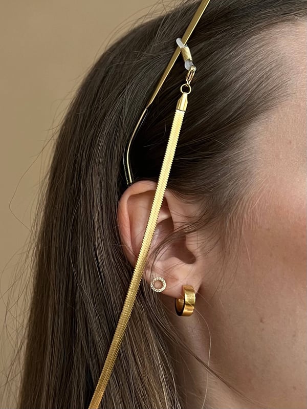 Pozłacany łańcuszek do okularów żmijka