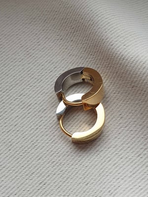 Kolczyki koła Basic Hoop złoto-srebrne-6