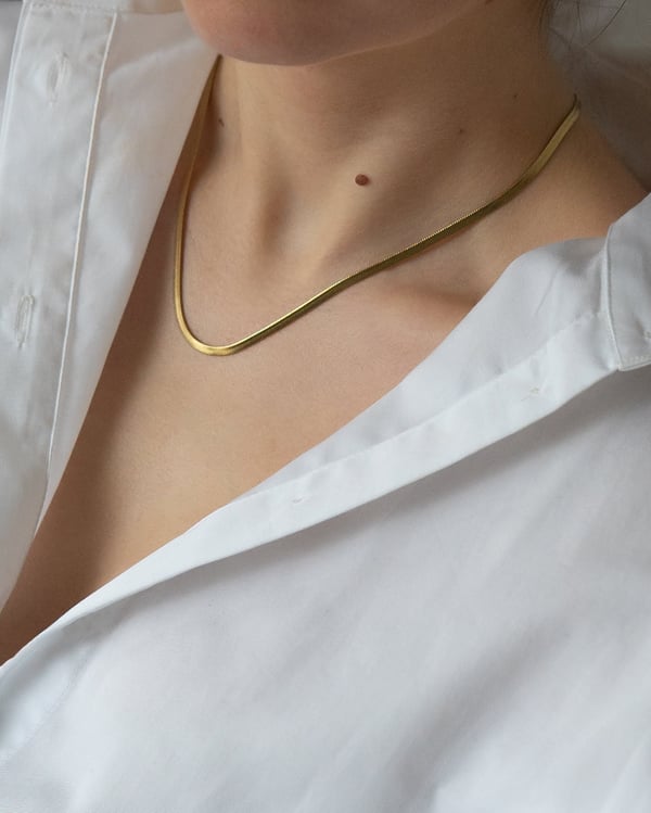 Pozłacany łańcuszek żmijka Snake 40 cm