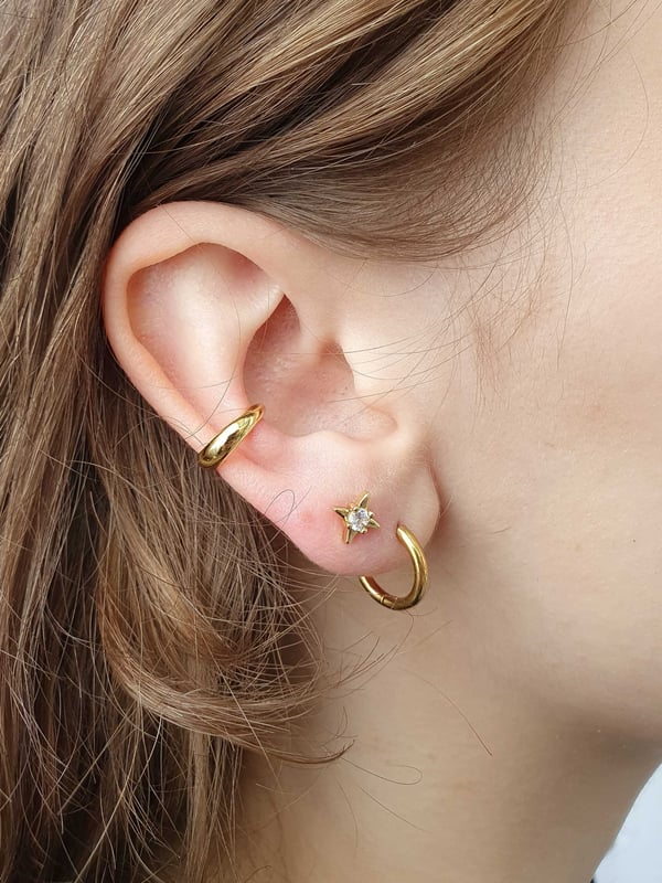 Pozłacane kolczyki koła Simple 15 mm