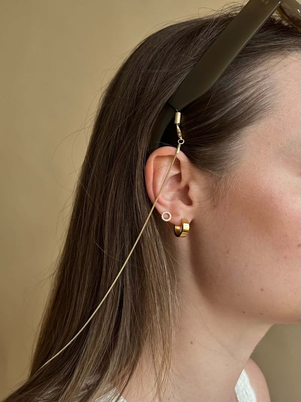 Pozłacany łańcuszek do okularów mini żmijka