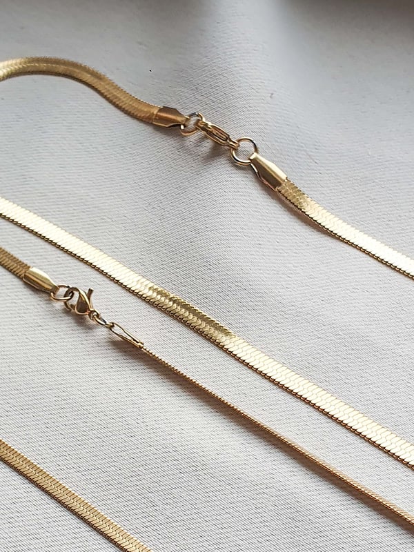 Pozłacany łańcuszek żmijka Snake 55 cm