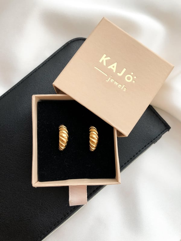 Pozłacane kolczyki koła Classic Hoop Spiral