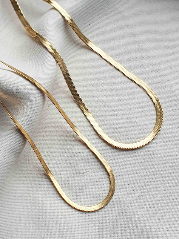 Pozłacany łańcuszek żmijka Snake 55 cm