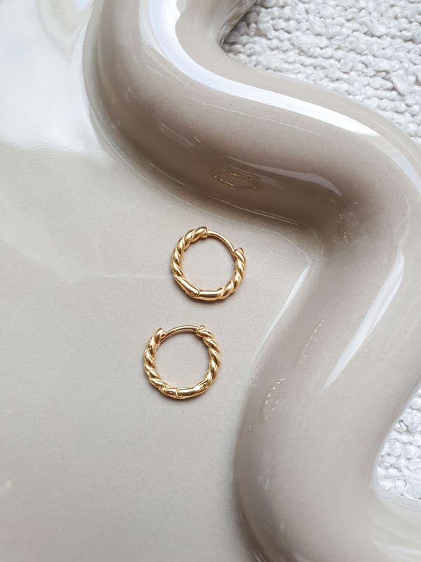 Pozłacane kolczyki koła Braid Hoop