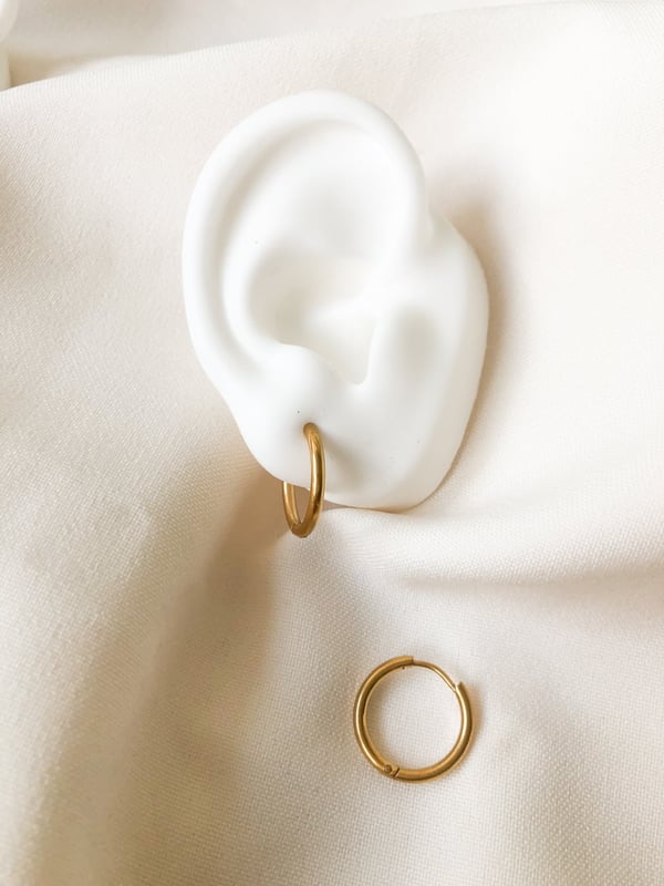 Pozłacane kolczyki koła Simple 15 mm