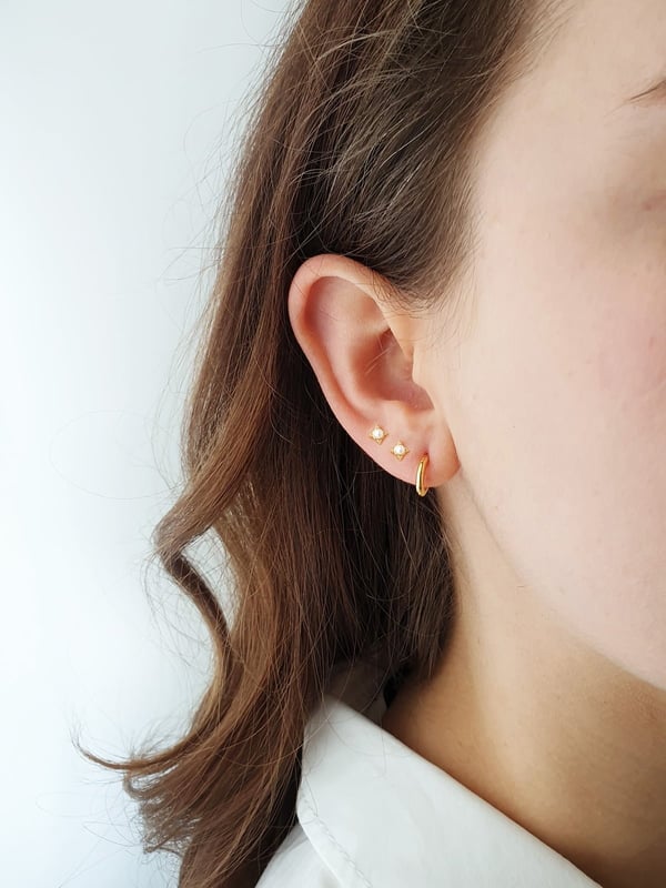 Pozłacany kolczyk kółko Micro - 1 szt.