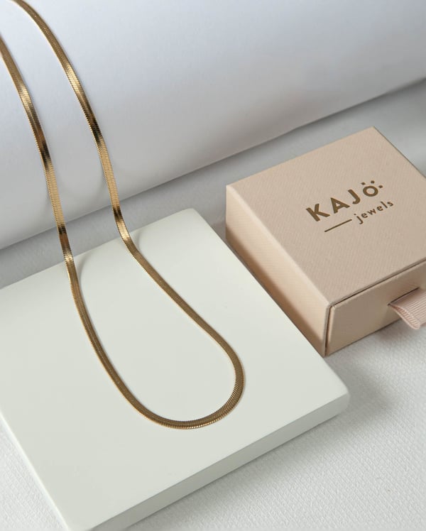 Pozłacany łańcuszek żmijka Snake 40 cm