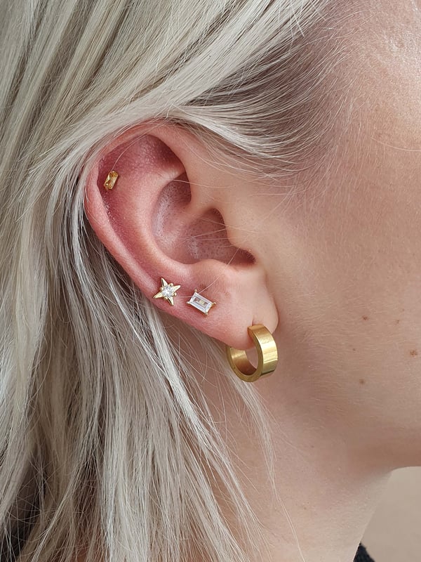 Kolczyki z cyrkoniami baguette