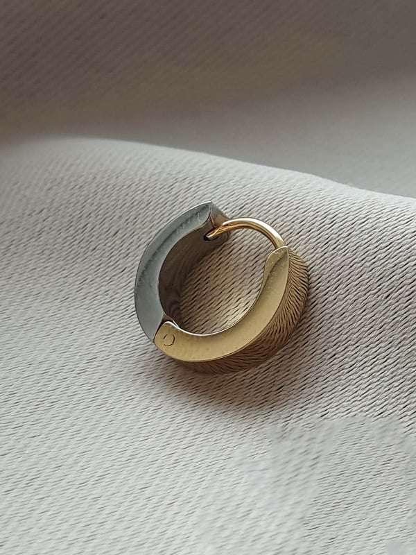 Kolczyk koło Basic Hoop złoto-srebrny - 1 szt.