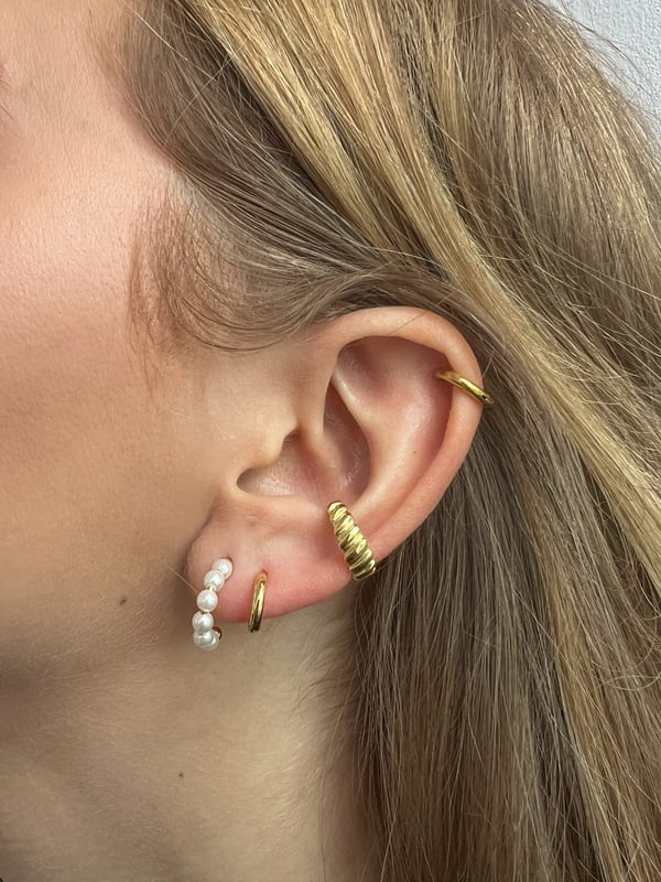 Pozłacane kolczyki koła Simple 8 mm