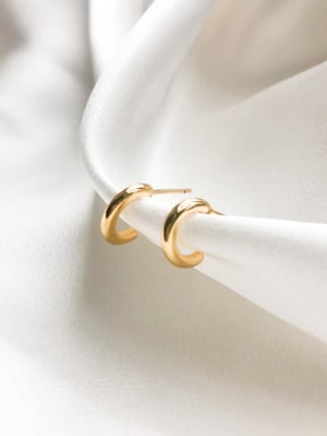 Pozłacane kolczyki kółka Micro