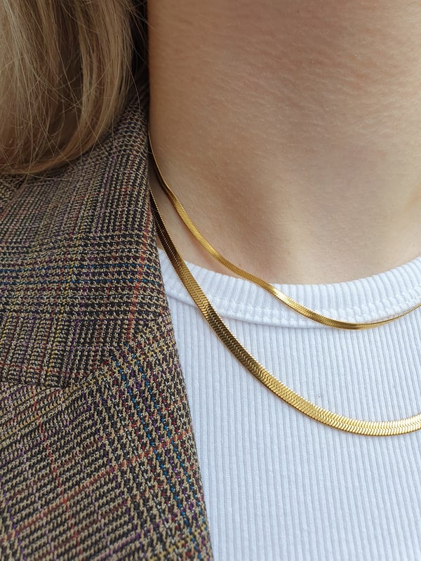 Pozłacany łańcuszek żmijka Snake 55 cm