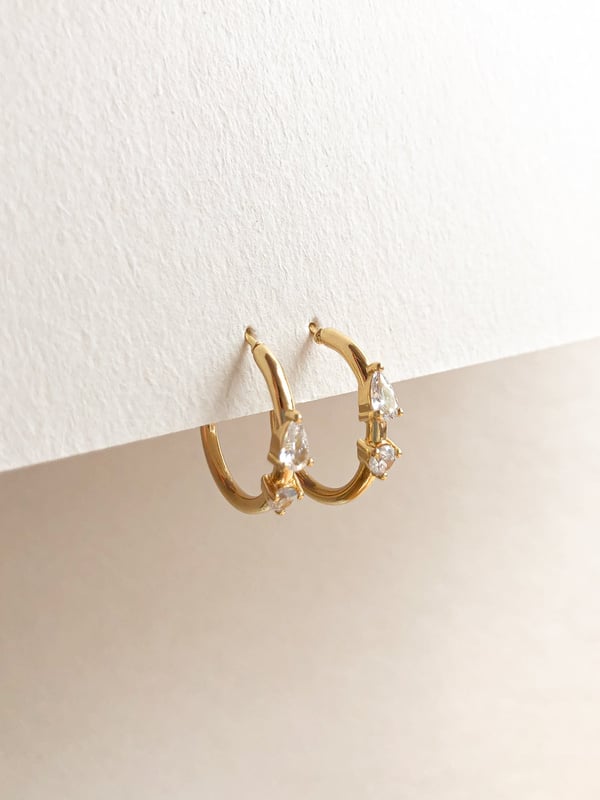 Pozłacane kolczyki z cyrkoniami Glow Hoop