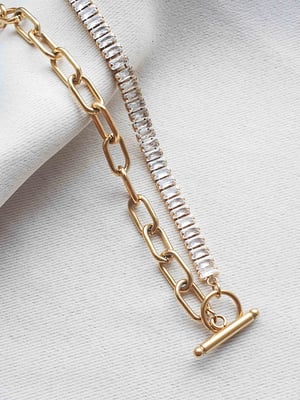 Pozłacany naszyjnik z cyrkoniami