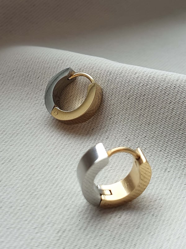 Kolczyki koła Basic Hoop złoto-srebrne