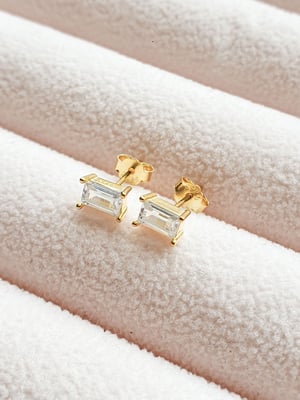Kolczyki z cyrkoniami baguette